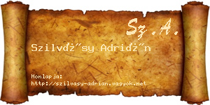 Szilvásy Adrián névjegykártya